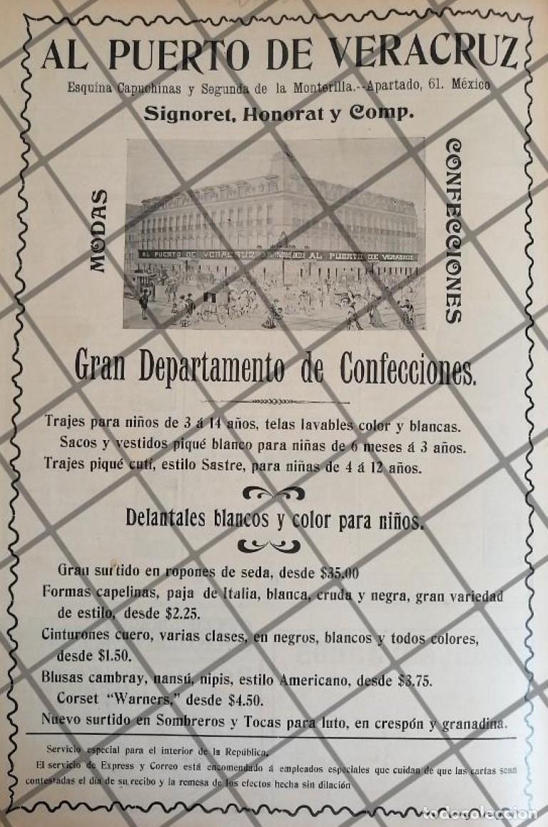Poster collecting: PUBLICIDAD ANTIGUA TIENDA EL PUERTO DE VERACRUZ 1907 /14