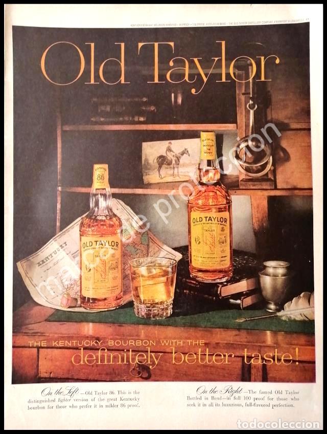 Poster collecting: CARTEL ANTIGUO ORIGINAL DE WHISKY BOURBON OLD TAYLOR 1960s