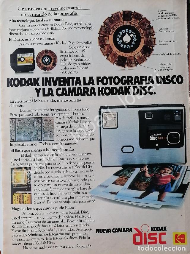 Poster collecting: CARTEL ANTIGUO ORIGINAL DE CAMARAS FOTOGRAFICAS KODAK DISC 1980s /571