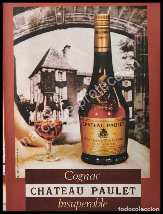 Poster collecting: CARTEL ANTIGUO ORIGINAL DE COGNAC CHATEAU PAULET 1970s