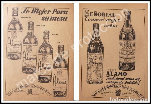 Poster collecting: CARTEL ANTIGUO ORIGINAL DE VINOS ALAMO, CIA. VINICOLA DE SALTILLO 1949