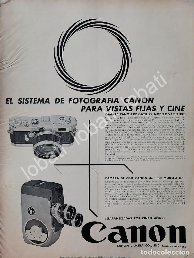 Poster collecting: CARTEL ANTIGUO ORIGINAL DE CAMARAS CANON VT 1957 & FILMADORA 8 /581