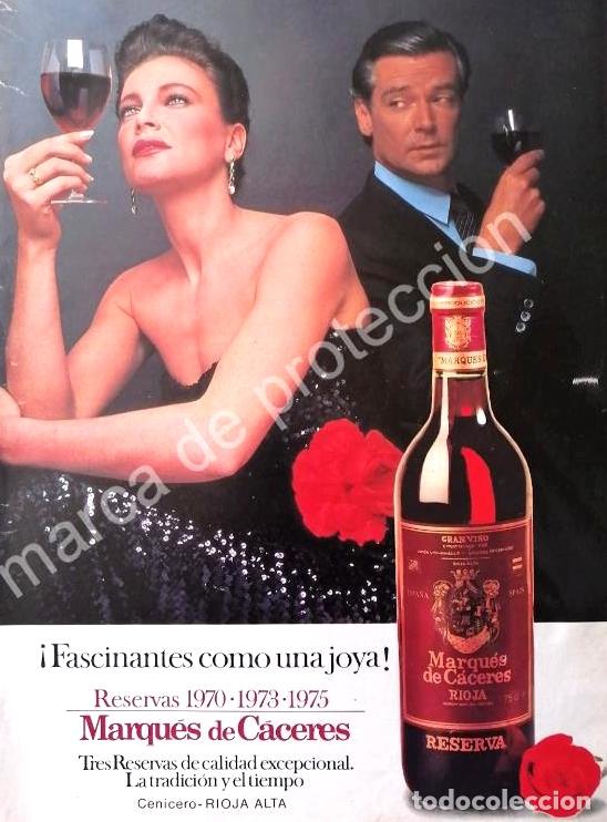 Poster collecting: CARTEL ANTIGUO ORIGINAL DE VINOS MARQUES DE CACERES 1980s /2