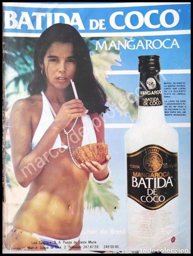 Poster collecting: CARTEL ANTIGUO ORIGINAL DE LICOR BATIDA DE COCO MANGAROCA 1980s