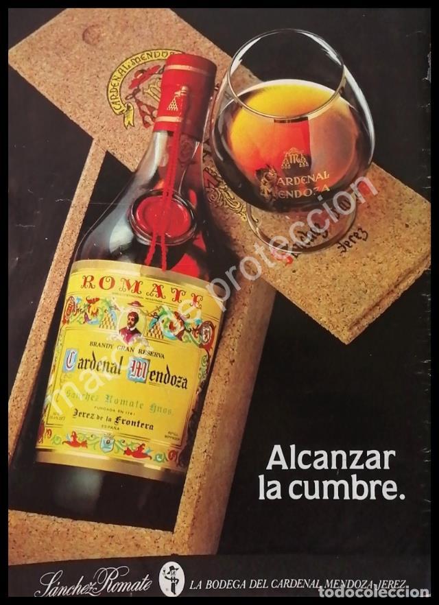 Poster collecting: CARTEL ANTIGUO ORIGINAL DE BRANDY CARDENAL MENDOZA, ROMATE 1980s