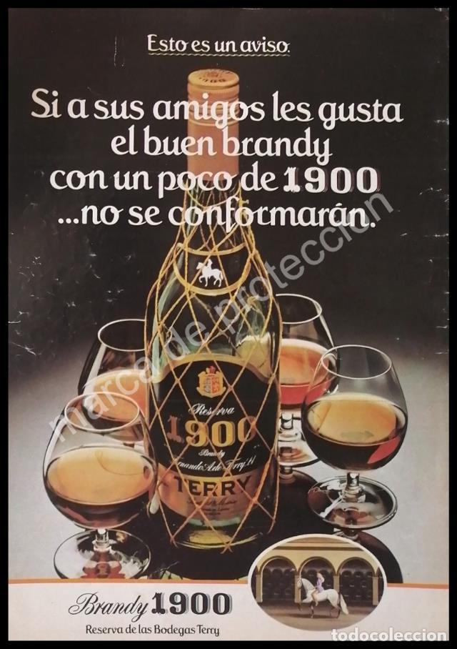 Poster collecting: CARTEL ANTIGUO ORIGINAL DE BRANDY 1900, BODEGAS TERRY 1980s