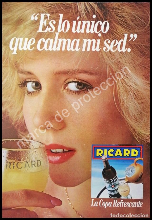 Poster collecting: CARTEL ANTIGUO ORIGINAL DE VINOS RICARD, LA COPA REFRESCANTE 1980s