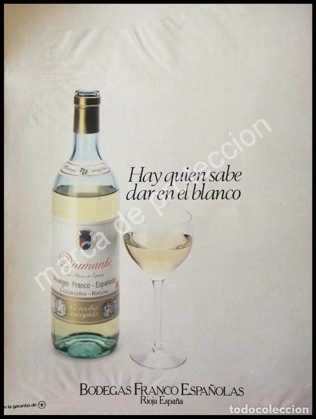 Poster collecting: CARTEL ANTIGUO ORIGINAL DE RIOJA DIAMANTE 1980s. BODEGAS FRANCO ESPA&Ntilde;OLAS