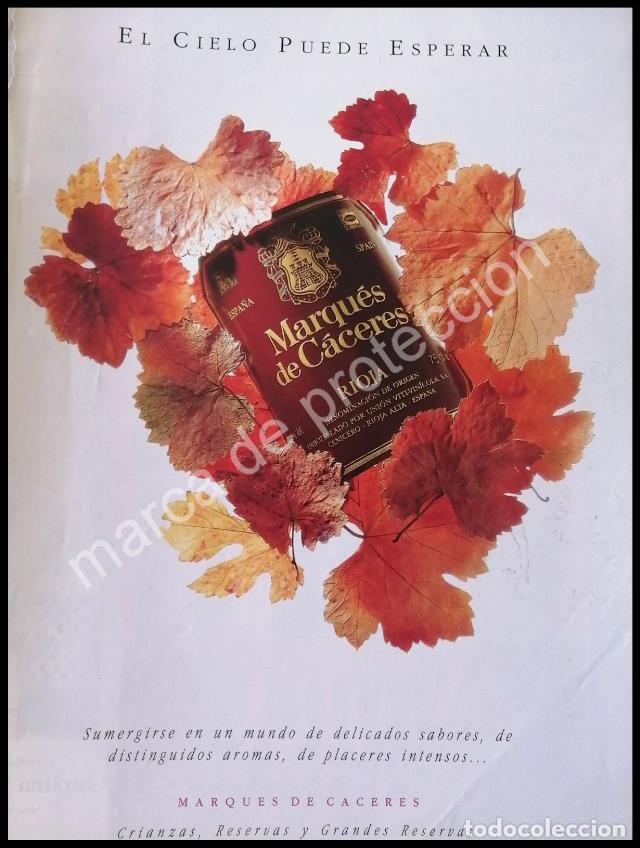 Poster collecting: CARTEL ANTIGUO ORIGINAL DE VINOS. RIOJA MARQUES DE CACERES 1990s /4