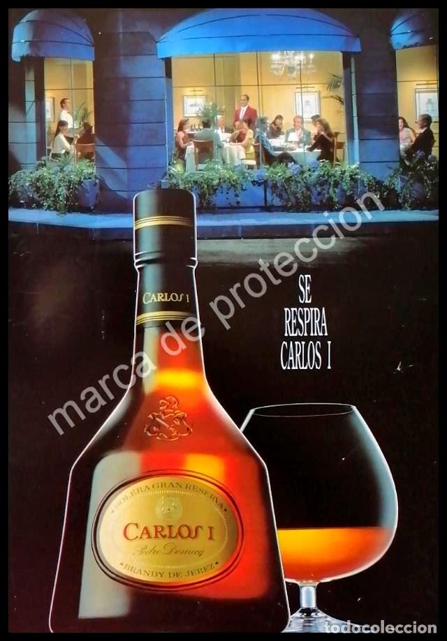 Poster collecting: CARTEL ANTIGUO ORIGINAL DE BRANDY SOLERA CARLOS I 1980s /3