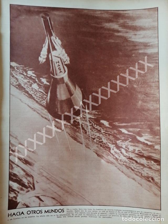 Poster collecting: CARTEL ANTIGUO ORIGINAL DE NOTA DE PRENSA. PROYECTO MERCURIO DE LA NASA 1959
