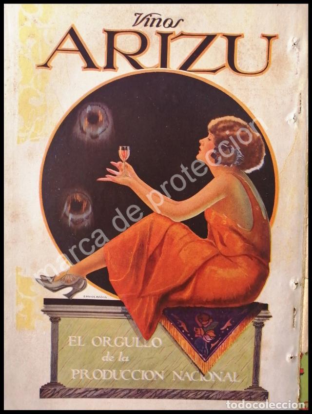 Poster collecting: CARTEL ANTIGUO ORIGINAL DE VINOS ARIZU 1927 DIBUJO DE MEYER ARANA, ARTE RARO