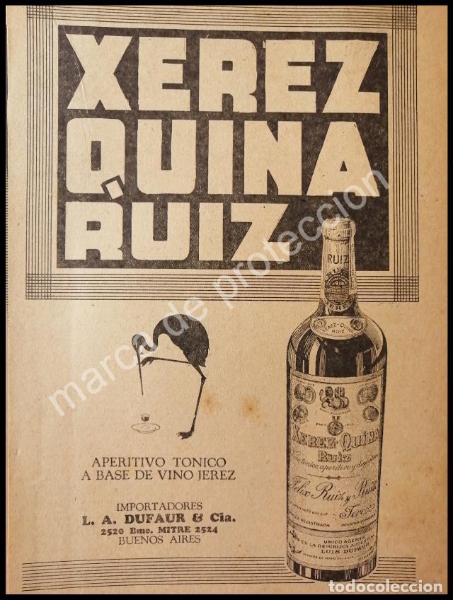Poster collecting: CARTEL ANTIGUO ORIGINAL DE XEREZ QUINA RUIZ 1927 / 2