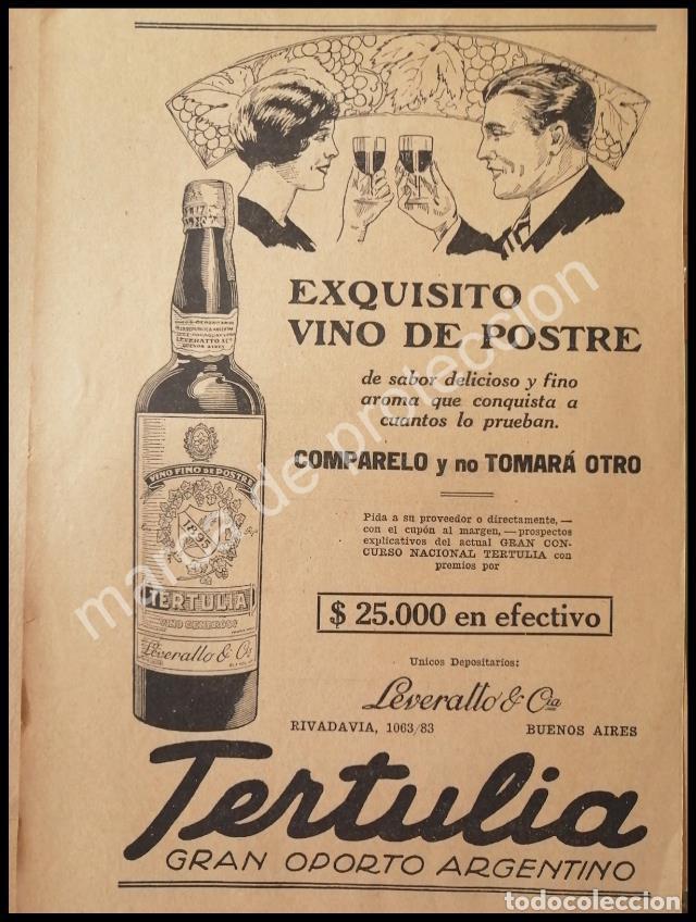 Poster collecting: CARTEL ANTIGUO ORIGINAL DE VINOS. OPORTO ARGENTINO. TERTULIA 1927 /2