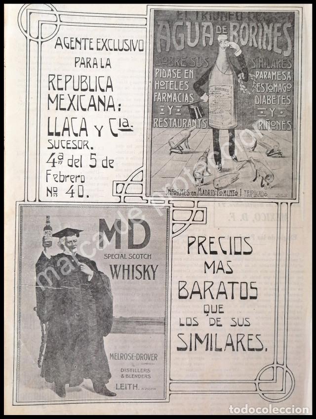 Poster collecting: CARTEL ANTIGUO ORIGINAL DE CASA DE VINOS LLACA Y CIA. 1912. MEXICO/ RARO