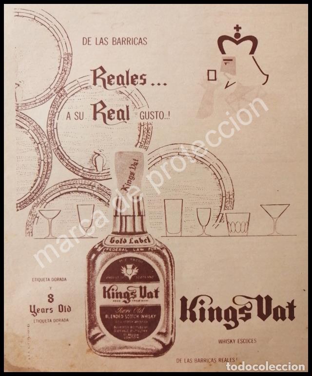 Poster collecting: CARTEL ANTIGUO ORIGINAL DE WHISKY KINGS VAT 1961 / RARO