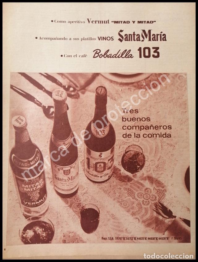 Poster collecting: CARTEL ANTIGUO ORIGINAL DE VINOS BOBADILLA & CIA. 1965