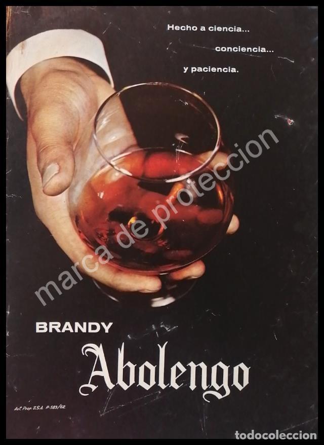 Poster collecting: CARTEL ANTIGUO ORIGINAL DE BRANDY ABOLENGO 1962 /RARO