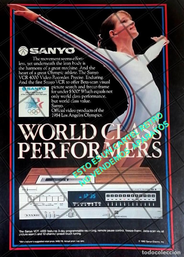 Poster collecting: CARTEL PUBLICITARIO RETRO VIDEO CASSETERA SANYO BETA 1982