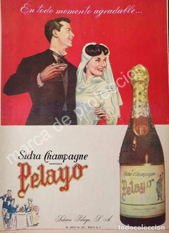 Poster collecting: CARTEL ANTIGUO ORIGINAL DE SIDRA CHAMPAGNE PELAYO 1959 / RARO 2