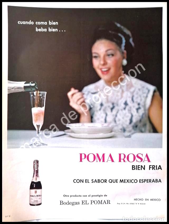 Poster collecting: CARTEL ANTIGUO ORIGINAL DE VINOS POMA ROSA 1965 / RARO
