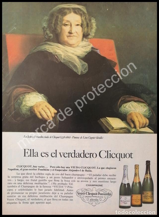 Poster collecting: CARTEL ANTIGUO ORIGINAL DE VINOS CLICQUOT 1960s / RARO