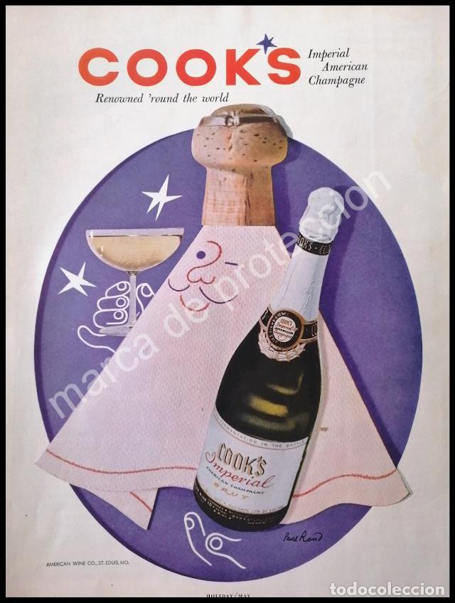 Poster collecting: CARTEL ANTIGUO ORIGINAL DE CHAMPAGNE COOKS 1954 DIBUJO DE PAUL RAND / raro