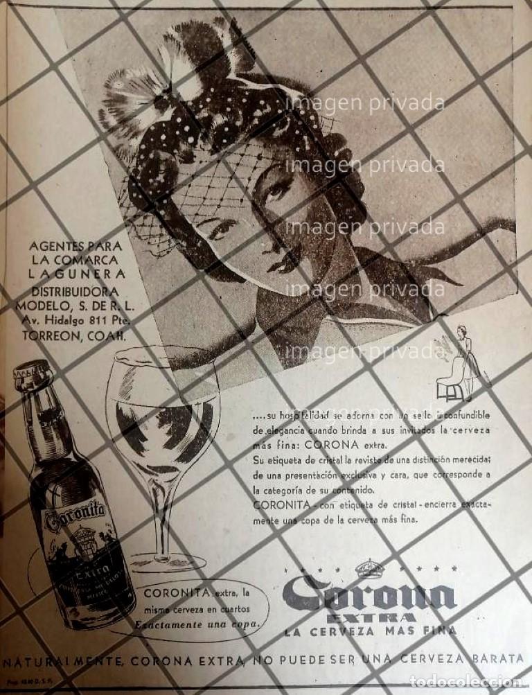 Poster collecting: CARTEL PUBLICITARIO RETRO CERVEZA CORONITA 1937 TORREON