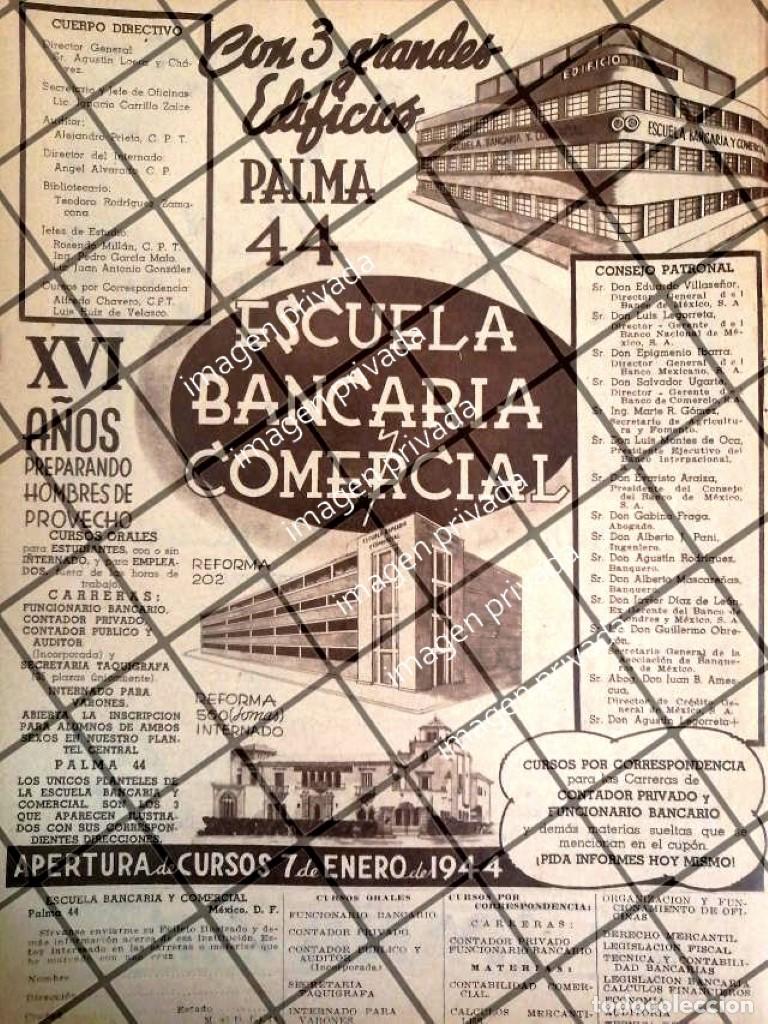 Poster collecting: CARTEL RETRO ESCUELA BANCARIA Y COMERCIAL 1945 -E19