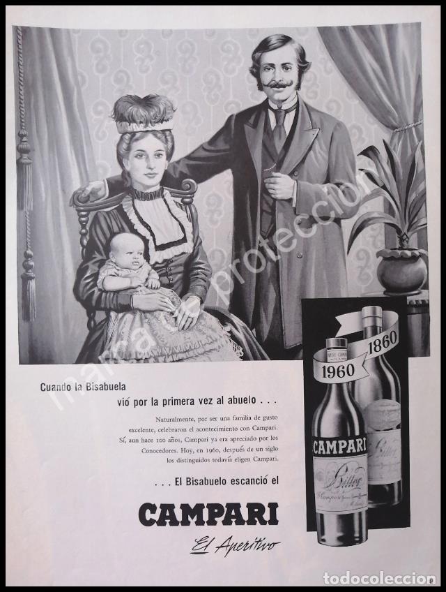Poster collecting: CARTEL ANTIGUO ORIGINAL DE VINOS CAMPARI 1960 CIEN ANIVERSARIO