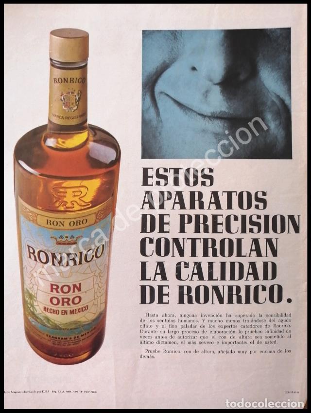 Poster collecting: CARTEL ANTIGUO ORIGINAL DE RON, RONRICO 1967 DE SEAGRAMS / RARO