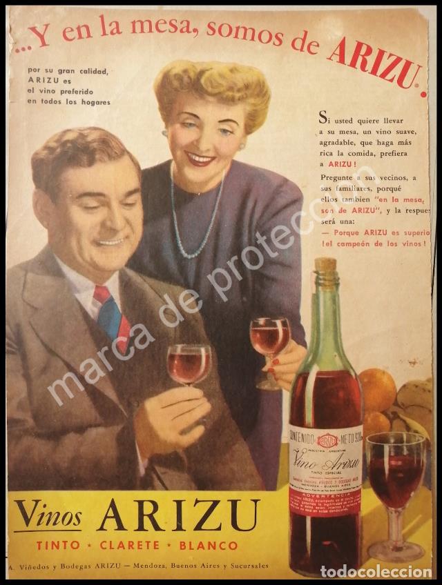 Poster collecting: CARTEL ANTIGUO ORIGINAL DE VINOS ARIZU 1930s