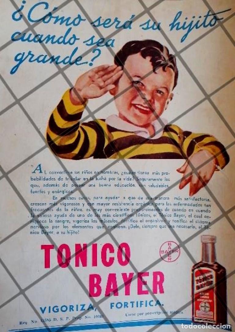 Poster collecting: CARTEL PUBLICITARIO ANTIGUO. TONICO BAYER 1936 101
