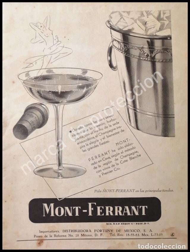 Poster collecting: CARTEL ANTIGUO ORIGINAL DE CHAMPAGNE MONT FERRANT 1941 / MUY RARO