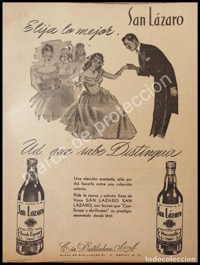 Collectionnisme d'affiches: CARTEL ANTIGUO ORIGINAL DE VINOS SAN LAZARO 1947 /3