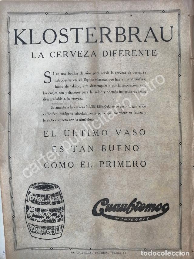 Collectionnisme d'affiches: CARTEL ANTIGUO ORIGINAL DE CERVEZA KLOSTERBRAU 1922 /RARO