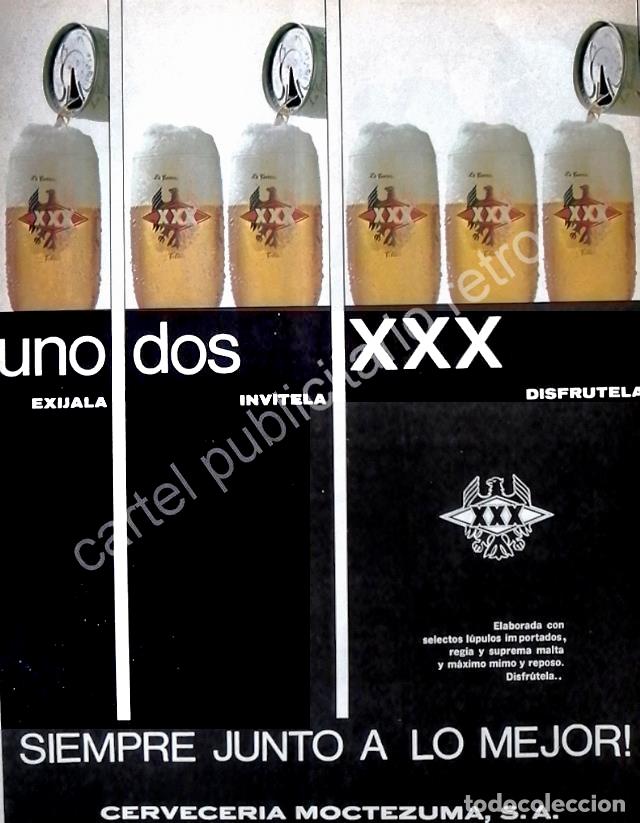 Collectionnisme d'affiches: CARTEL ANTIGUO ORIGINAL DE CERVEZA XXX 1967 CERVECERIA MOCTEZUMA /12
