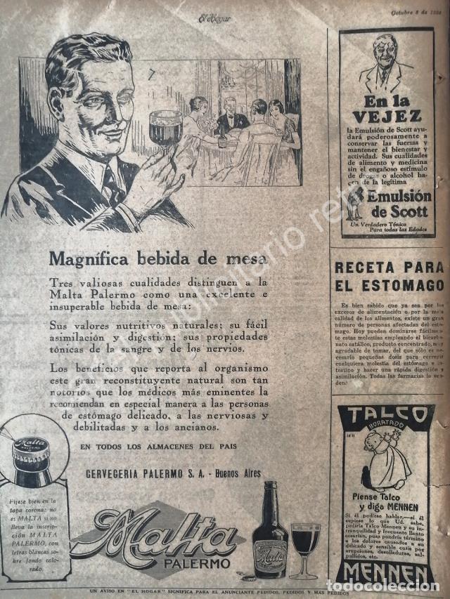Collectionnisme d'affiches: CARTEL ANTIGUO ORIGINAL DE CERVEZA DE MALTA PALERMO Y MAS 1926