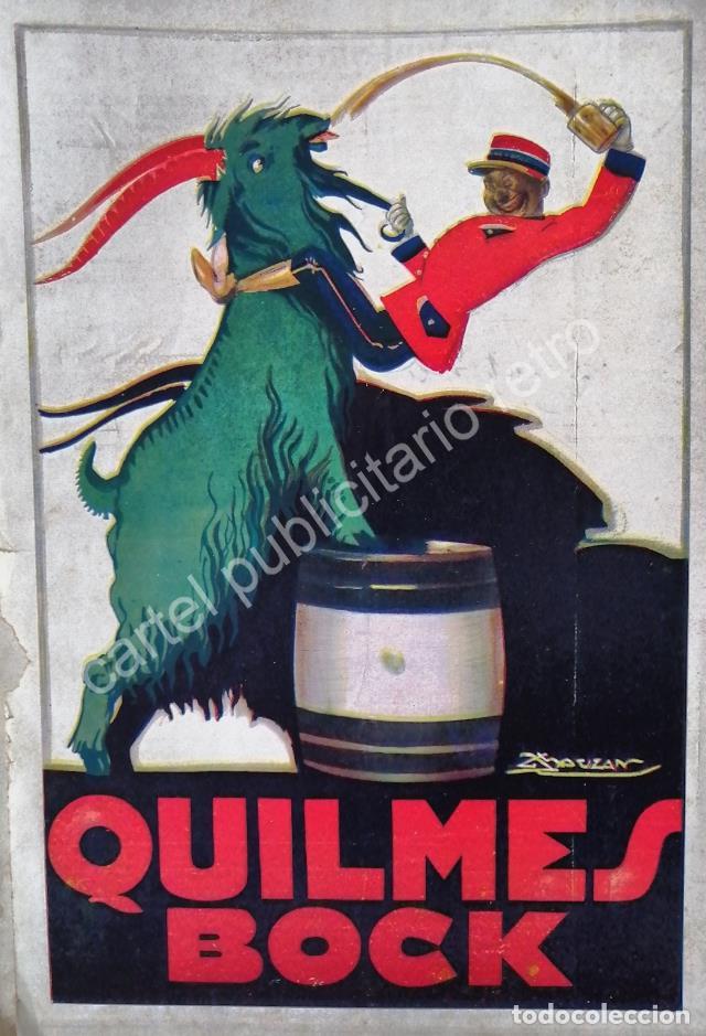 Collectionnisme d'affiches: CARTEL ANTIGUO ORIGINAL DE CERVEZA QUILMES 1927 ARTE PUBLICITARIO /RARO