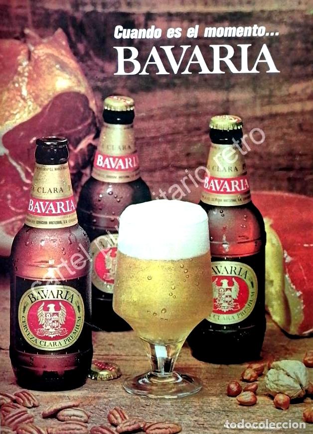 Collectionnisme d'affiches: CARTEL ANTIGUO ORIGINAL DE CERVEZA BAVARIA 1970s /1