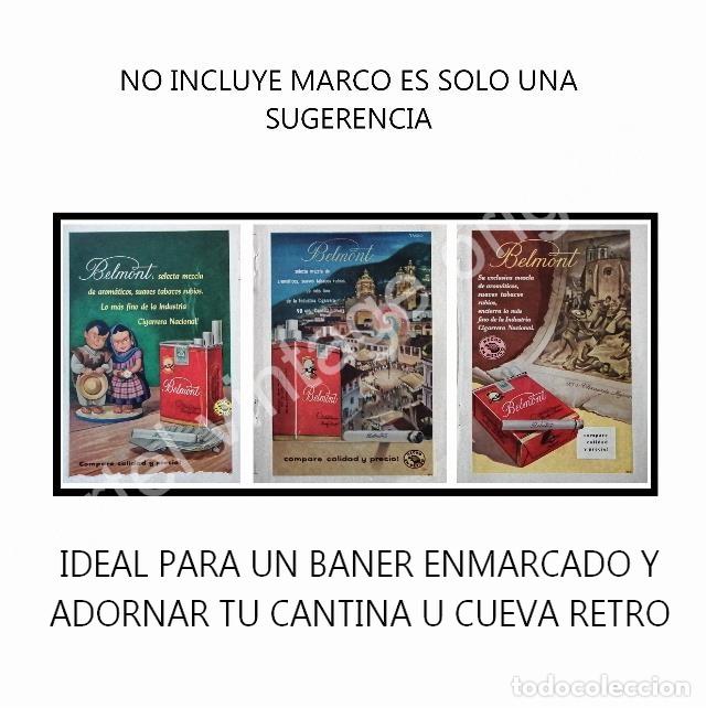 Collectionnisme d'affiches: CARTEL ANTIGUO ORIGINAL DE 3 AFICHES CIGARROS BELMONT. ARTE PUBLICITARIO