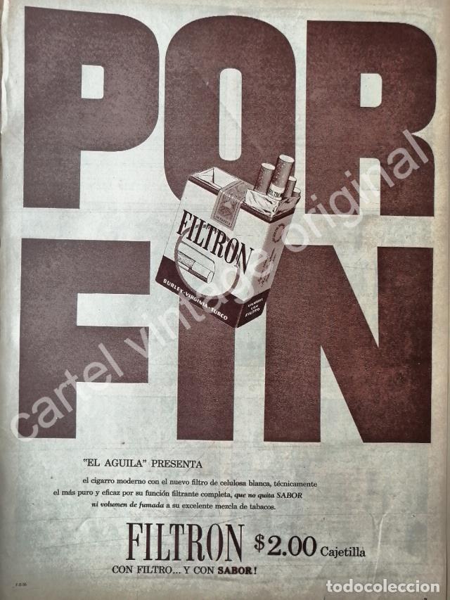 Collectionnisme d'affiches: CARTEL ANTIGUO ORIGINAL DE CIGARROS FILTRON 1956 /2