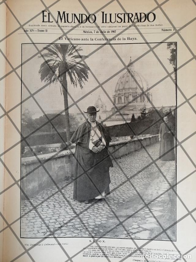 Collezionismo di affissi: PORTADA ANTIGUA 1907 EL PAPA PIO X. EN EL VATICANO EMITE QUEJA