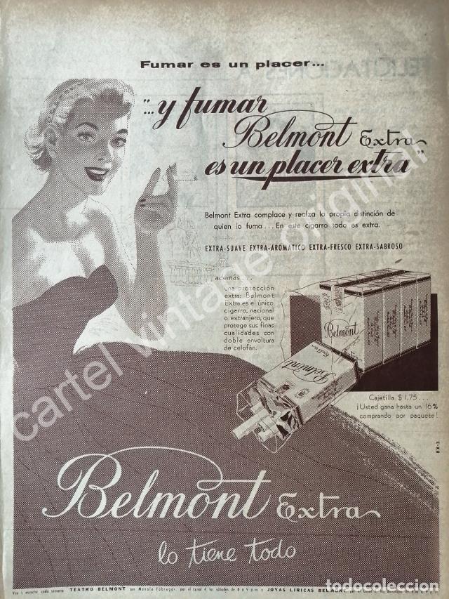 Collezionismo di affissi: CARTEL ANTIGUO ORIGINAL DE CIGARROS BELMONT EXTRA 1950s /5