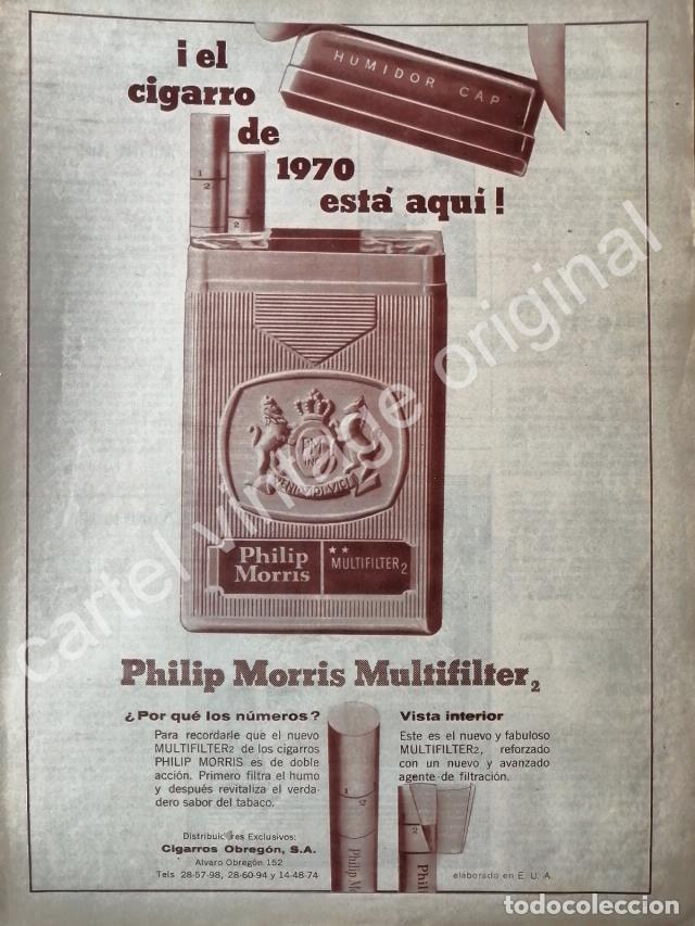 Collezionismo di affissi: CARTEL ANTIGUO ORIGINAL DE CIGARROS PHILIP MORRIS 1950s