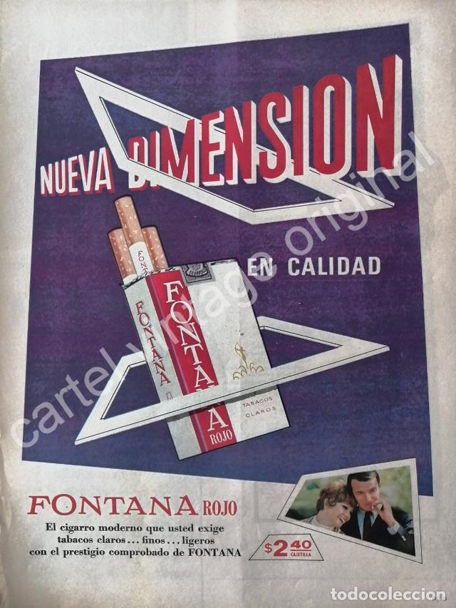 Collezionismo di affissi: CARTEL ANTIGUO ORIGINAL DE CIGARROS FONTANA ROJOS 1967 / RARO