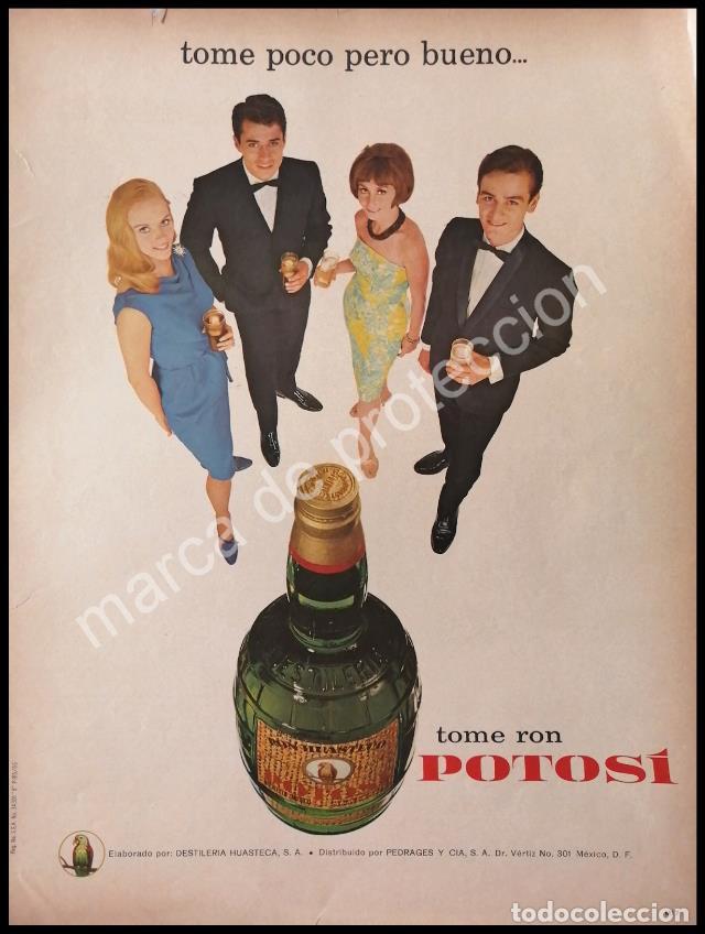 Collezionismo di affissi: CARTEL ANTIGUO ORIGINAL DE RON POTOSI 1965 / DESTILERIA HUASTECA