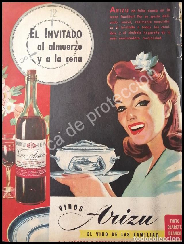 Collezionismo di affissi: CARTEL ANTIGUO ORIGINAL DE VINOS ARIZU 1940s