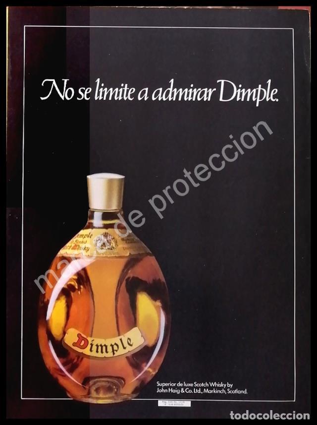 Collezionismo di affissi: CARTEL ANTIGUO ORIGINAL DE WHISKY DIMPLE 1970s