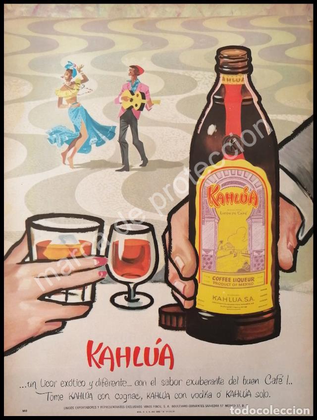 Poster collecting: CARTEL ANTIGUO ORIGINAL DE LICOR DE CAFE KAHLUA 1960 -2